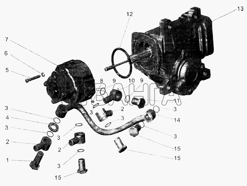 АМАЗ МАЗ-103 (2005) Схема Механизм рулевой с распределителем-230